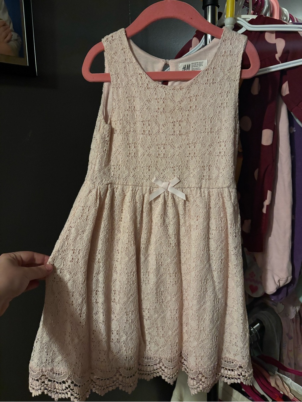 Size 6-8 girls H&M pink lace dress